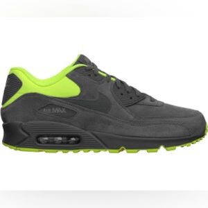 Nike Air Max 90 Premium in Gray/Neon Green